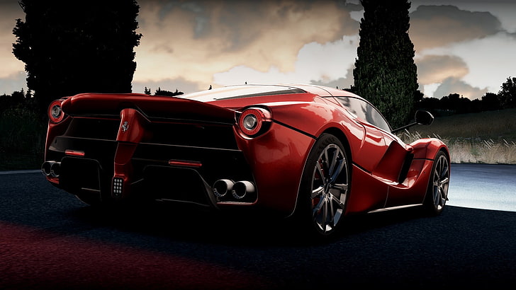 red sports car, Ferrari LaFerrari, Forza Horizon 2, video games, HD wallpaper