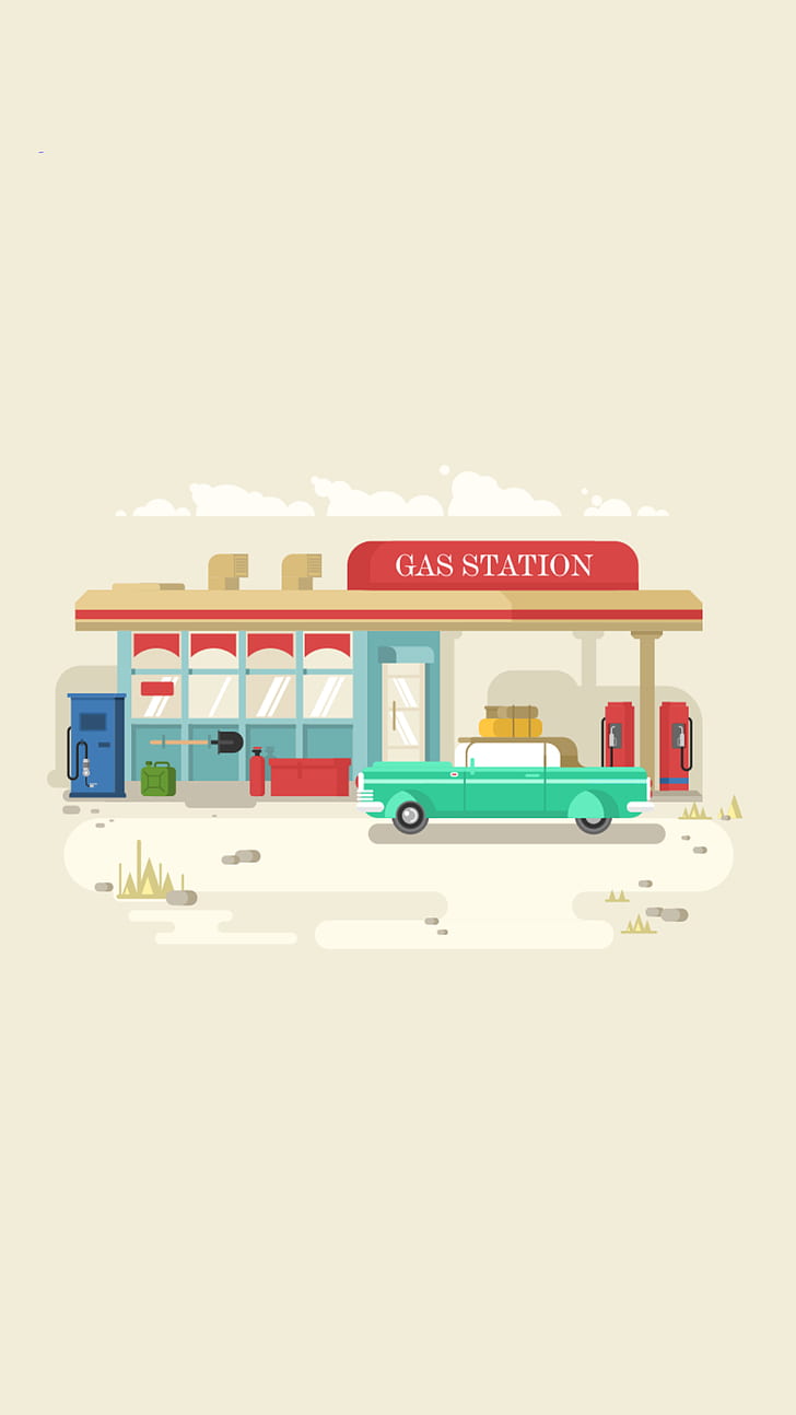 minimalism, gas stations