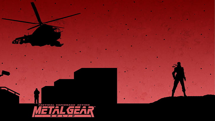 Metal Gear Solid illustration, video games, silhouette, people, HD wallpaper