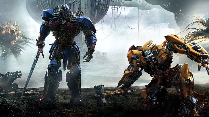 Transformers: The Last Knight, Optimus Prime, Bumblebee, 4K, HD wallpaper