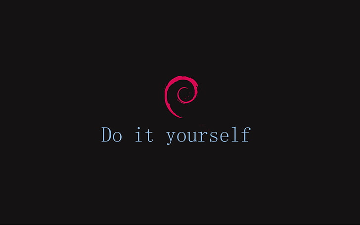 do it yourself logo, GNU, Debian, Linux, text, communication
