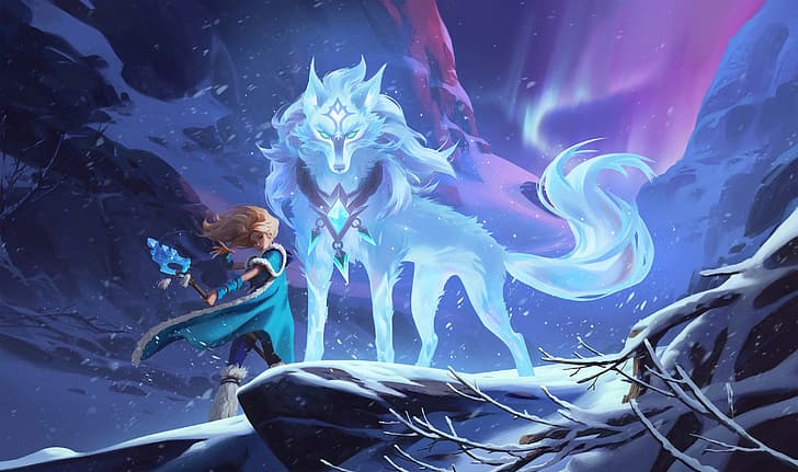 Dota 2, Valve, Crystal Maiden (DOTA2), Rylai, snow