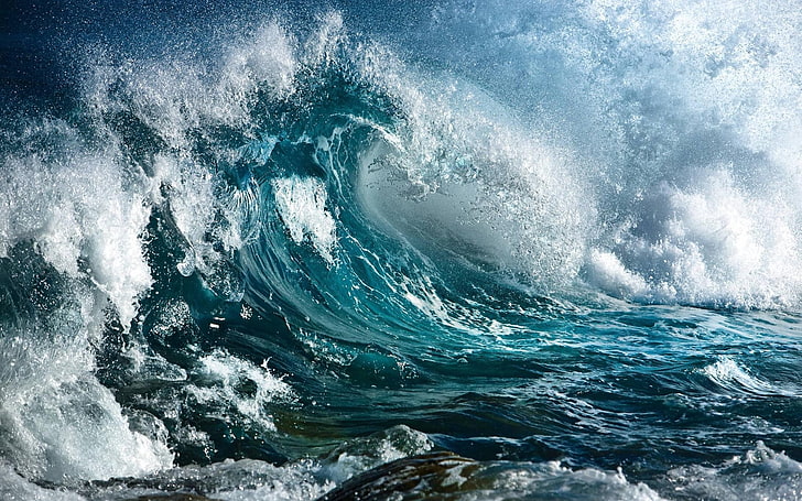 water, waves, sea, nature, motion, beauty in nature, power in nature, HD wallpaper