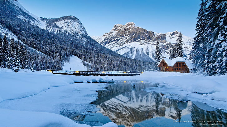 Emerald Lake in Winter, Yoho N.P., British Columbia, HD wallpaper