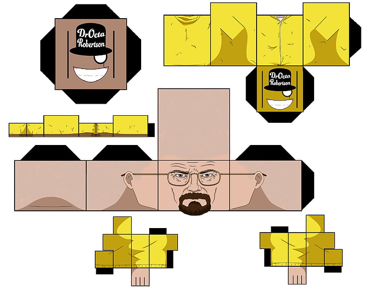 man's face illustration, Breaking Bad, yellow, communication