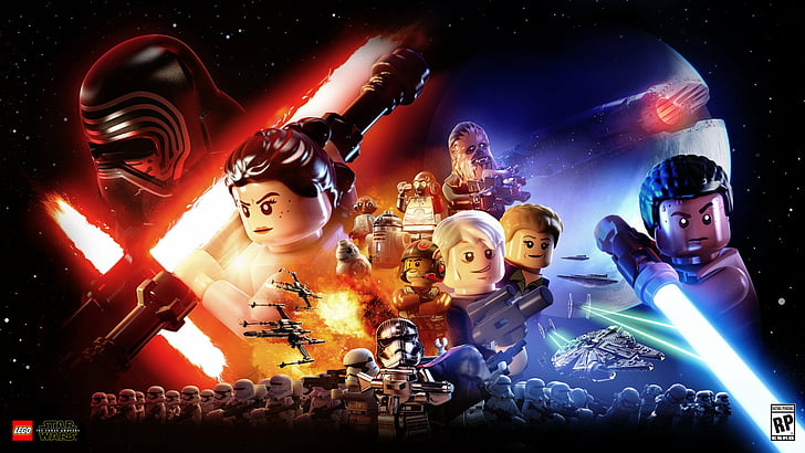 Lego, LEGO Star Wars: The Force Awakens, BB-8, C-3PO, Captain Phasma, HD wallpaper