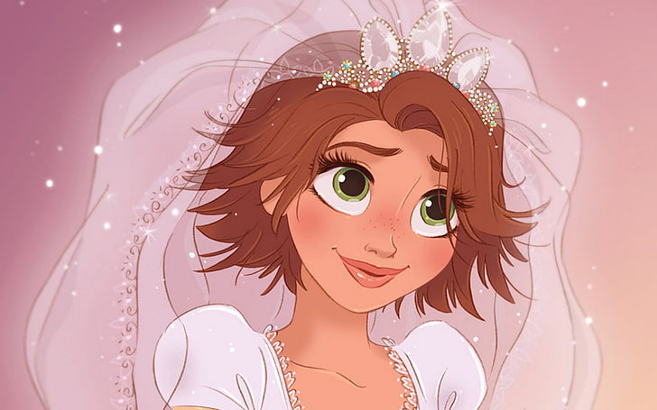 HD wallpaper: Princess Rapunzel, cartoon, the bride, wedding, crown,  Complicated story | Wallpaper Flare