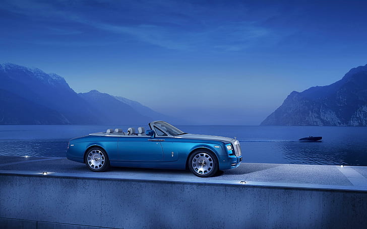 2014 Rolls Royce Phantom Drophead Coupe Waterspeed..., blue coupe, HD wallpaper