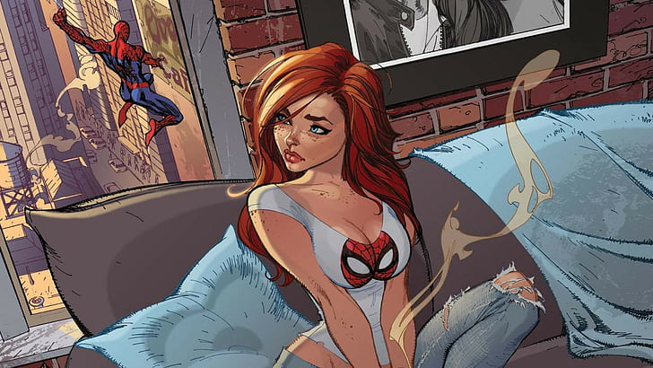 Mary Jane Watson, Spider-Man, mary jane watson of spider-man comic series, HD wallpaper