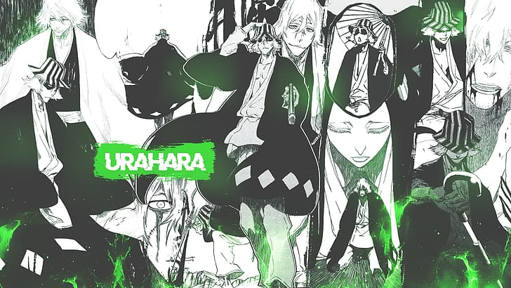 manga, collage, Bleach, Urahara Kisuke