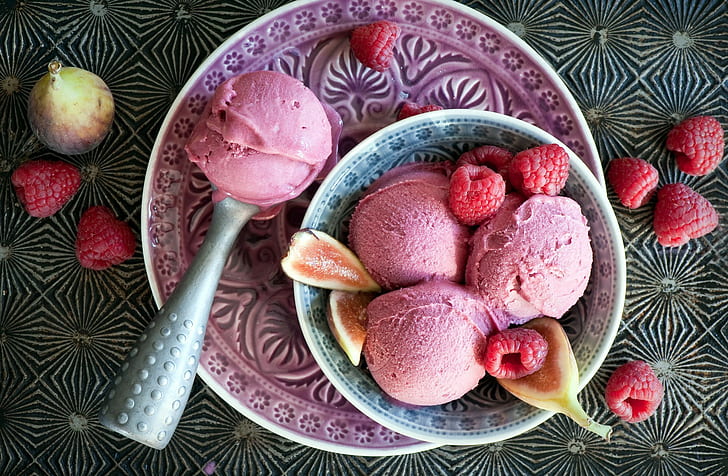 ice cream, food, fruit, HD wallpaper