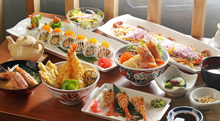 food, seafood, sushi, still life, HD wallpaper