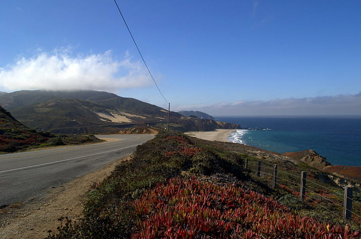 Pacific Coast Highway, nature, cloud, ocean, nature and landscapes, HD wallpaper