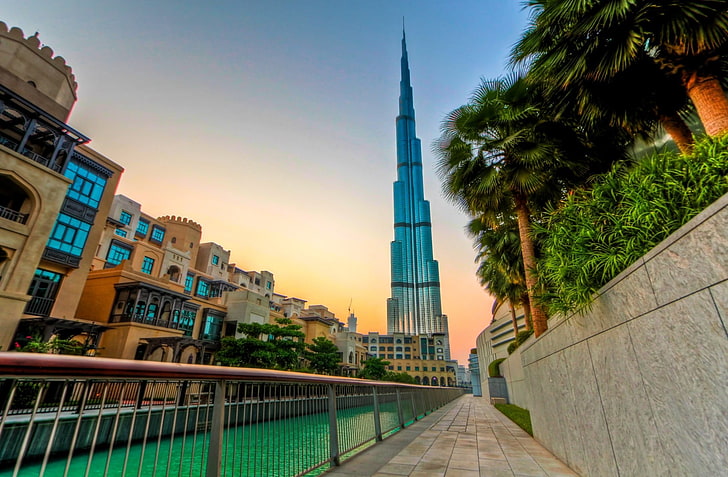Burj Khalifa, Dubai, the evening, UAE, architecture, famous Place