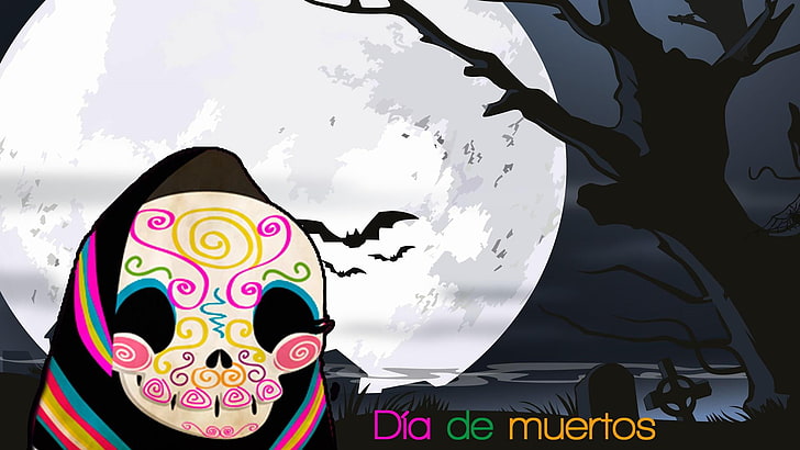 dia de los muertos, dia de muertos, skull, mexico, celebration, HD wallpaper