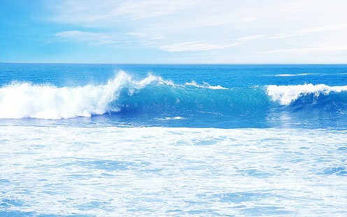 HD wallpaper: blue ocean waves, sea, the sky, water, clouds, landscape,  nature | Wallpaper Flare