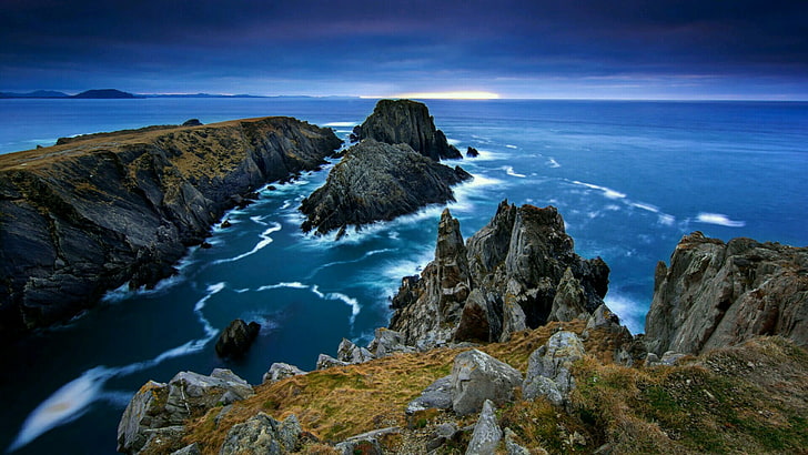 peninsula, rugged, coastline, inishowen peninsula, europe, ireland, HD wallpaper
