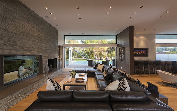Brown Living Room, interior design, sofa, furniture