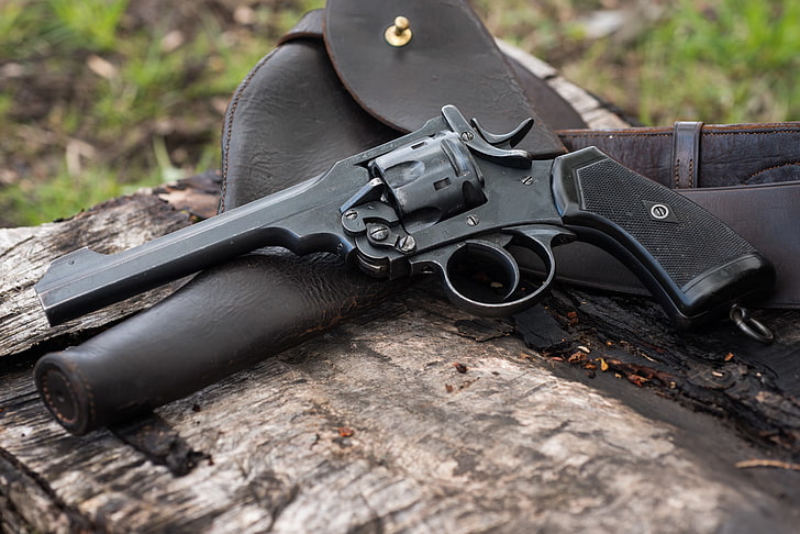 weapons, holster, 1918, Revolver, Webley