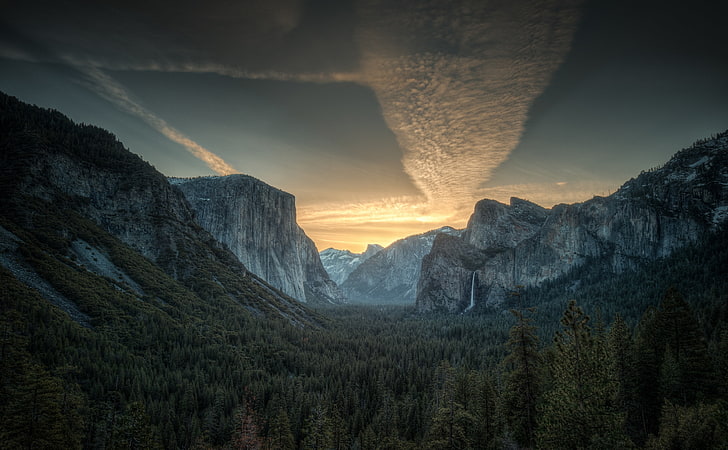 At Nightfall, El Capitan, Yosemite National Park, USA, Nature, HD wallpaper
