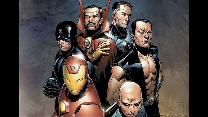 Marvels heroes digital wallpaper, Illuminati, Iron Man, Charles Xavier, HD wallpaper