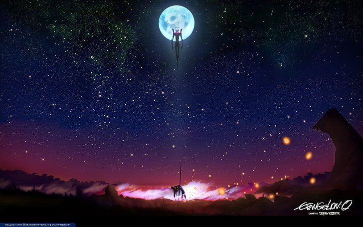 moon illustratin, Evangelion, Evangelion: 2.0 You Can (Not) Advance, HD wallpaper