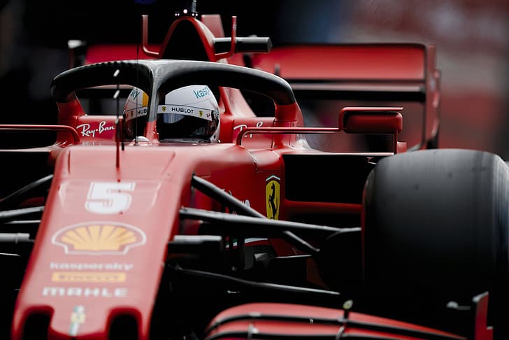 Sebastian Vettel, Ferrari F1, Formula 1, race tracks, HD wallpaper