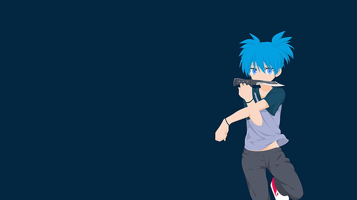 Anime, Assassination Classroom, Nagisa Shiota, one person, blue, HD wallpaper