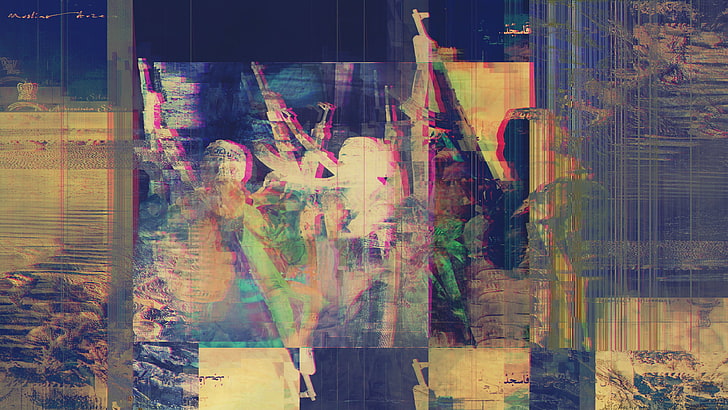 glitch art, LSD, abstract, reflection, architecture, built structure