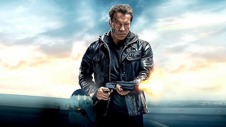 Terminator, Terminator Genisys, Arnold Schwarzenegger, one person, HD wallpaper