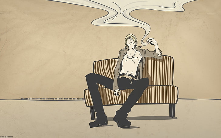 man in long-sleeved shirt illustration, anime, One Piece, Sanji