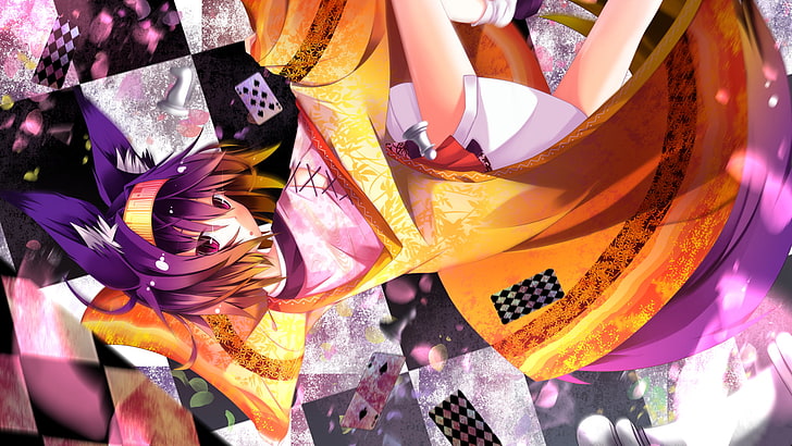 purple-haired anime woman wallpaper, Hatsuse Izuna, No Game No Life
