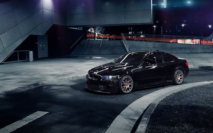 black BMW M-Series coupe, m conversion, 1013mm, bmw 335i, auto, HD wallpaper