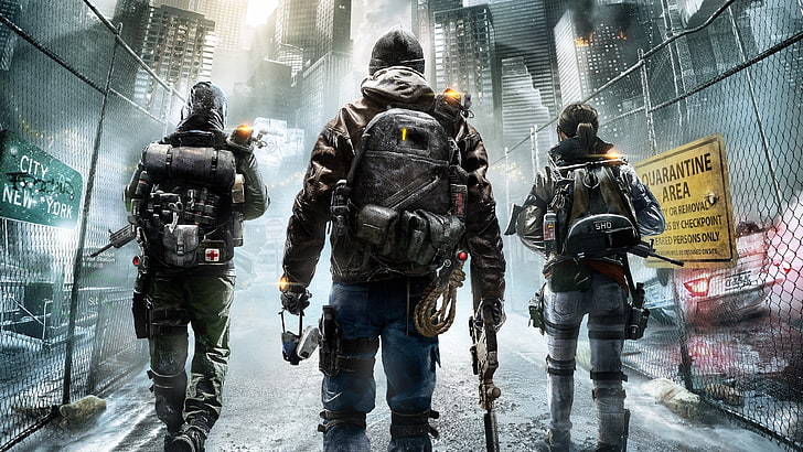 three man holding rifle digital wallpaper, Tom Clancy's The Division