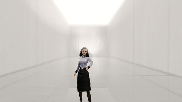 women's black skirt, BioShock Infinite: Burial at Sea, white dress, HD wallpaper