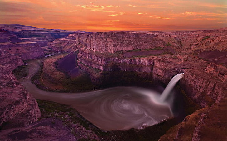 Palouse Falls, Waterfall, River, Landscape, HD wallpaper