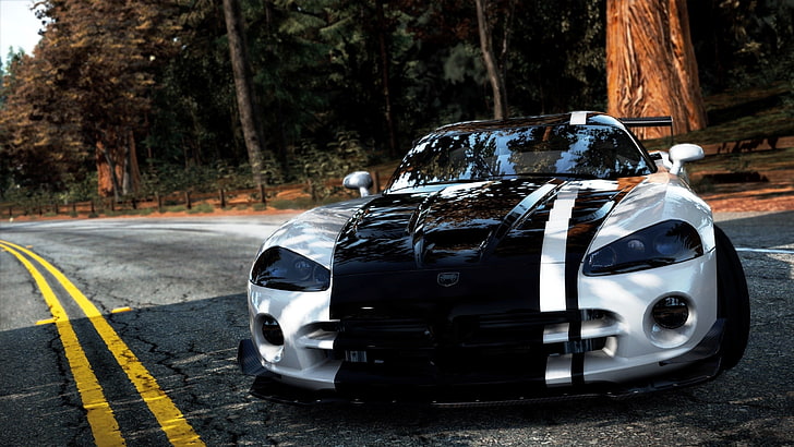 black and silver Dodge Viper coupe, car, transportation, motor vehicle, HD wallpaper