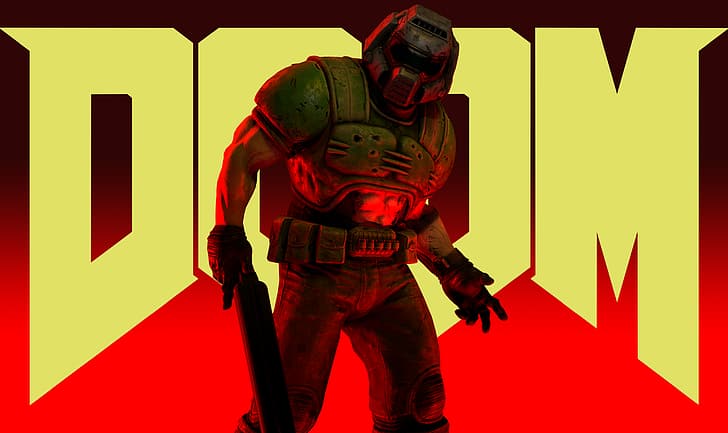 Doom (game), Doom guy, shotgun, video games, Source Filmmaker, HD wallpaper