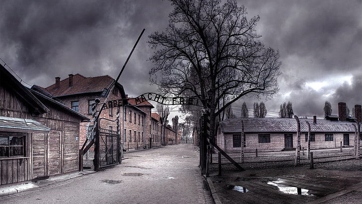 nature, Auschwitz, HDR, Poland, death, german death camps, building exterior