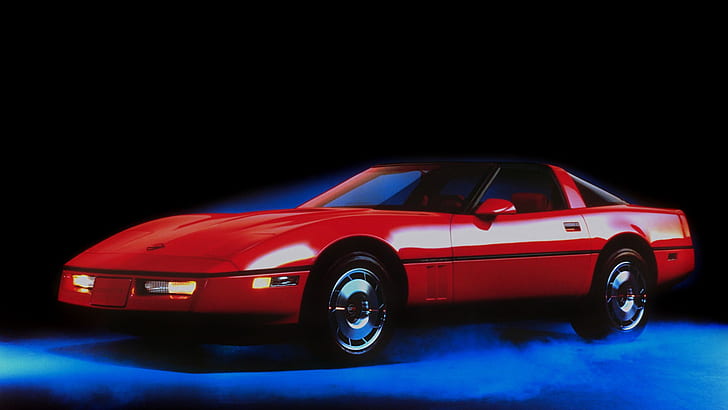 Chevrolet Corvette C4, 80s cars, red cars, American cars, HD wallpaper