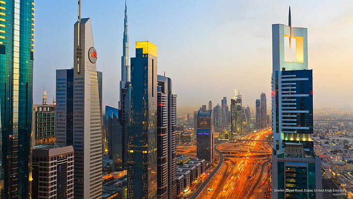 Sheikh Zayed Road, Dubai, United Arab Emirates, Asia, HD wallpaper