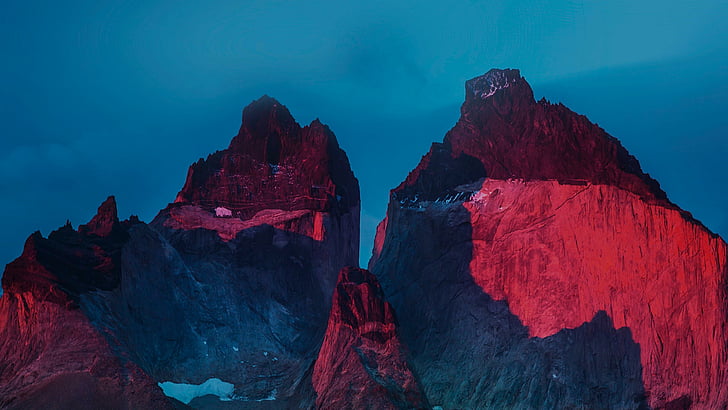 peak, twin peaks, mount scenery, mountain, nature, cold, night, HD wallpaper