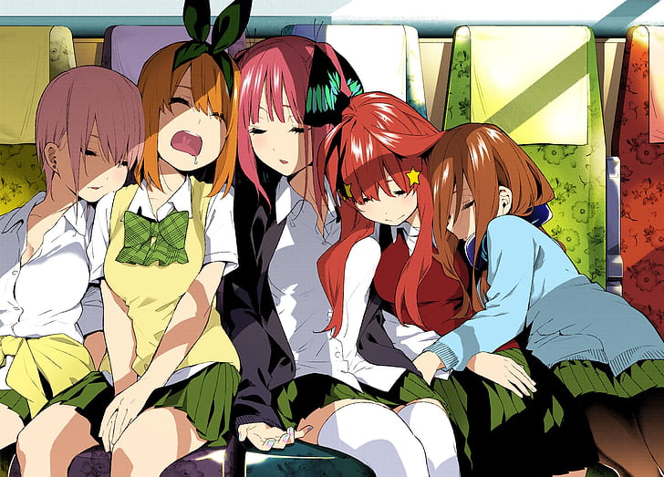 Hình nền : Anime cô gái, 5 toubun no Hanayome, Nakano Ichika, Nakano  Itsuki, Nakano Miku, Nakano Nino, Nakano Yotsuba, tóc dài, tóc ngắn,  Brunette, Râu đỏ, Tóc hồng, Cặp song sinh,