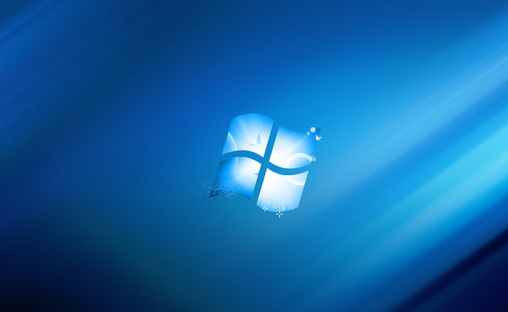 Windows 8 Background I, Microsoft Windows logo, Blue, illuminated