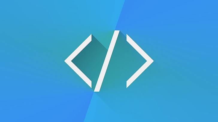 programming end bracket code, HTML, blue, simplicity, sign, symbol