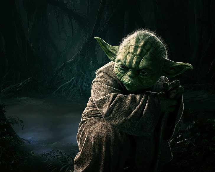 Star Wars master Yoda digital wallpaper, Fantasy, Nature, Darkness