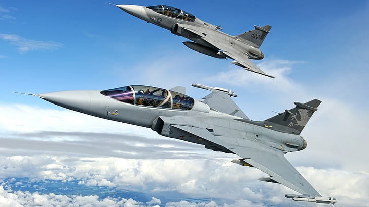 army, JAS-39 Gripen, saab, Swedish Air Force, military aircraft, HD wallpaper