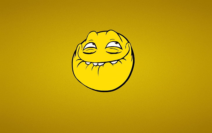 yellow emoji, meme, pretty, face, emotion, illustration, human Face