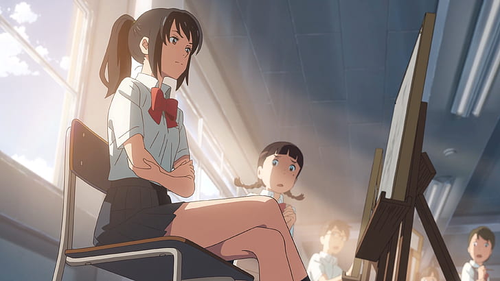 Makoto Shinkai, Kimi no Na Wa, anime girls, HD wallpaper