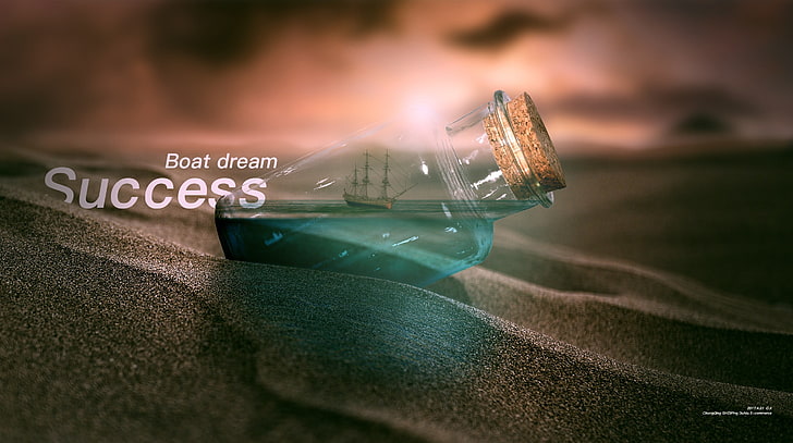 clear bottle with boat dream text overlay, Pneuma Breath of Life